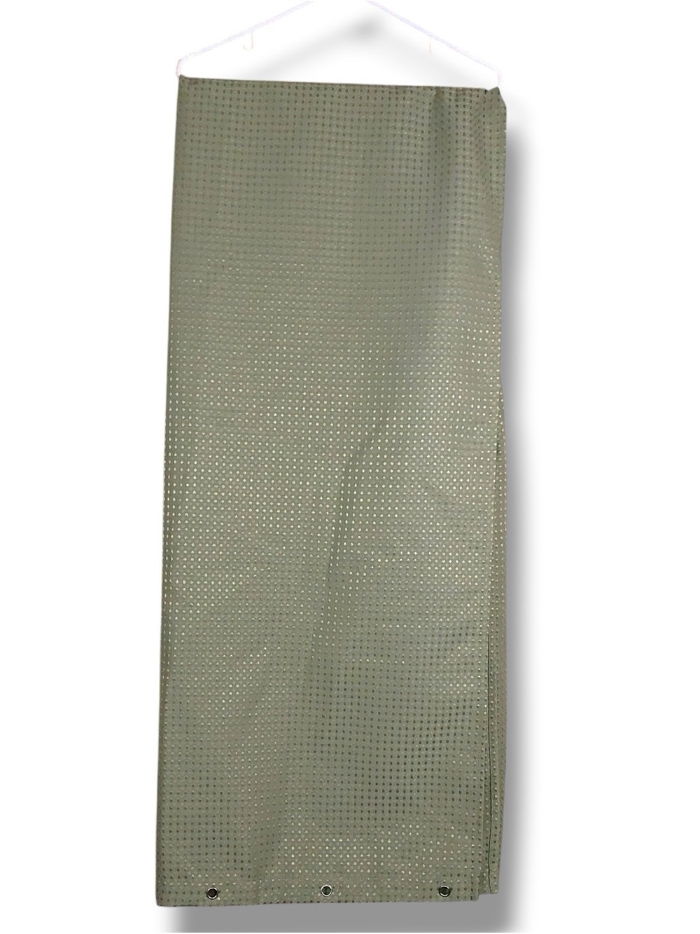 NWOT Dynamene Green Extra long Shower Curtain 72x84 Waffle Weave Fabric